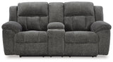 Frohn Graphite Reclining Loveseat w/Console (Online Special Price) - Ornate Home