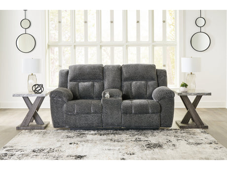Frohn Graphite Reclining Loveseat w/Console - Ornate Home