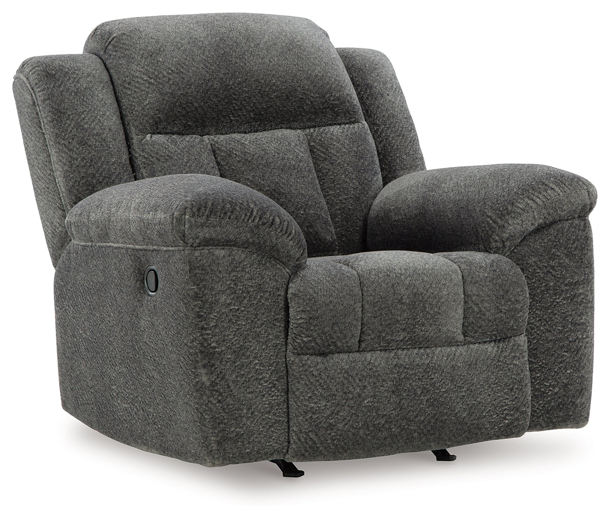 Frohn Graphite Reclining Loveseat with Console and 2 Recliners - Ornate Home