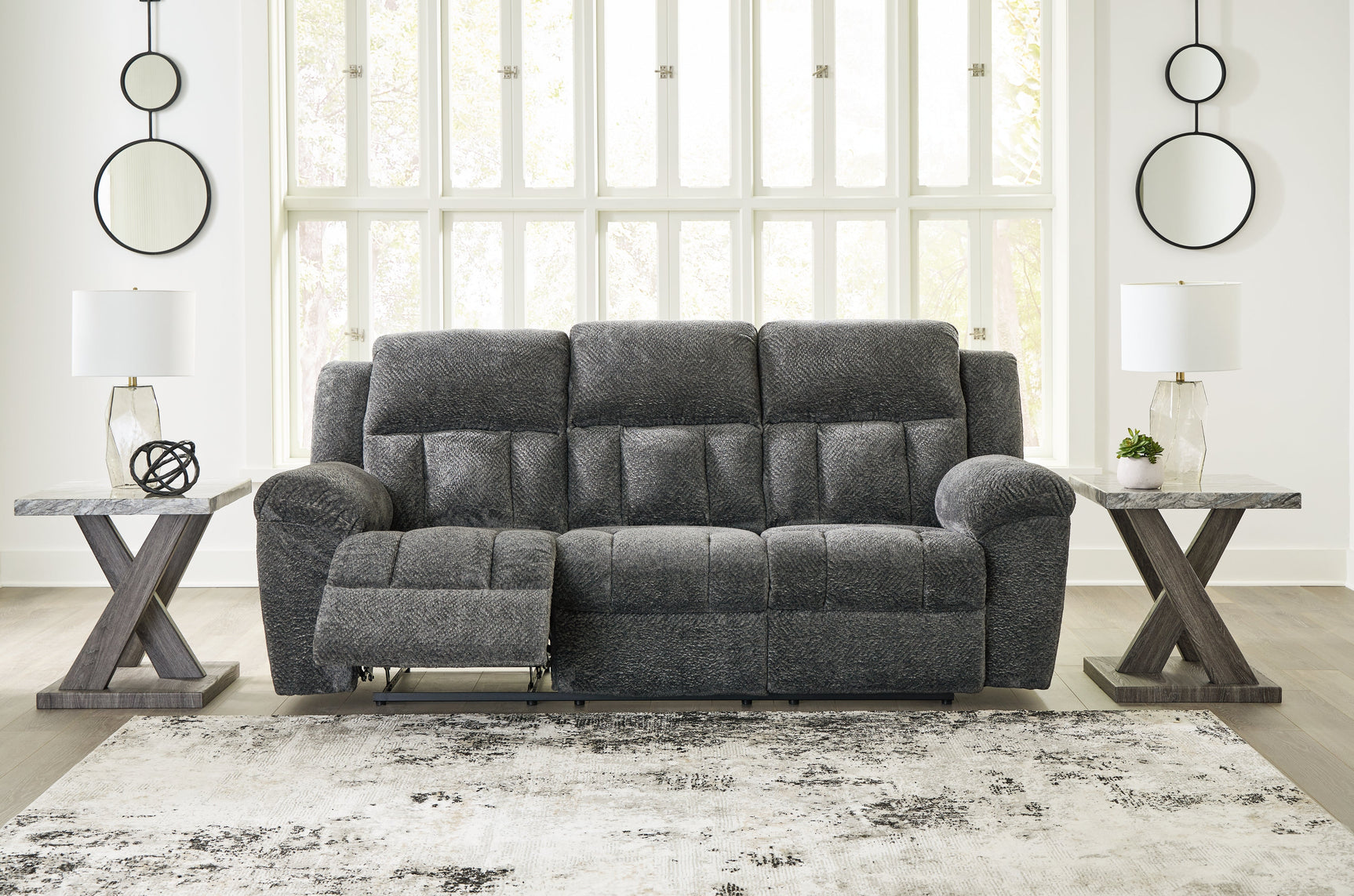 Frohn Graphite Reclining Sofa (Online Special Price) - Ornate Home