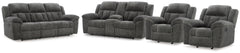 Frohn Graphite Reclining Sofa and Loveseat and 2 Recliners - Ornate Home
