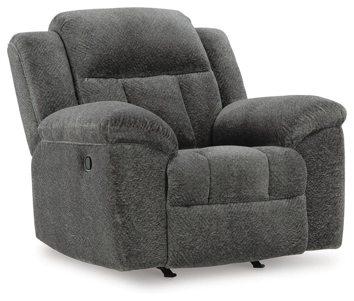 Frohn Graphite Reclining Sofa and Loveseat and 2 Recliners - Ornate Home