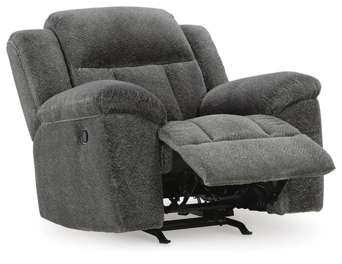 Frohn Graphite Reclining Sofa and Loveseat and 2 Recliners - Ornate Home