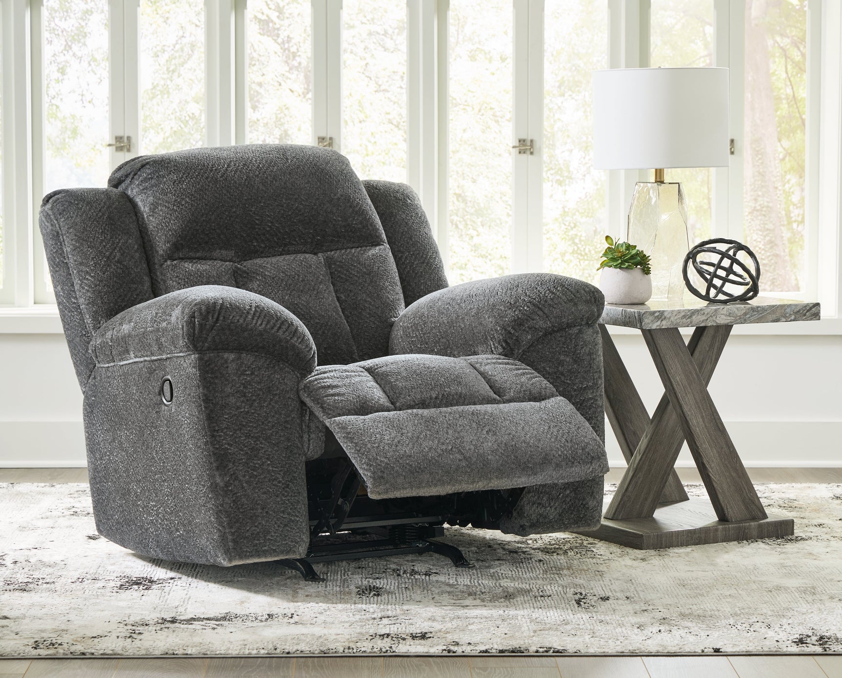 Frohn Graphite Rocker Recliner - Ornate Home