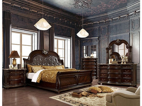 Fromberg Brown Cherry 4 Piece Bedroom Set - Ornate Home