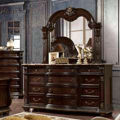 Fromberg Brown Cherry 5 Piece Bedroom Set w/2 Nightstands - Ornate Home