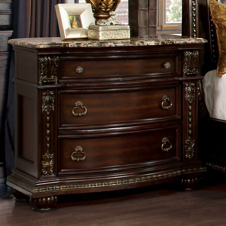 Fromberg Brown Cherry 5 Piece Bedroom Set w/2 Nightstands - Ornate Home