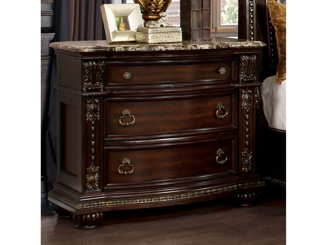 Fromberg Brown Cherry Nightstand - Ornate Home