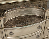 Fromberg Gold Champagne 4 Pc Queen Bedroom Set - Ornate Home