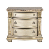 Fromberg Gold Champagne 4 Pc Queen Bedroom Set - Ornate Home
