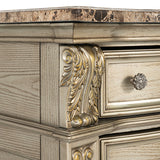 Fromberg Gold Champagne 4 Pc Queen Bedroom Set - Ornate Home