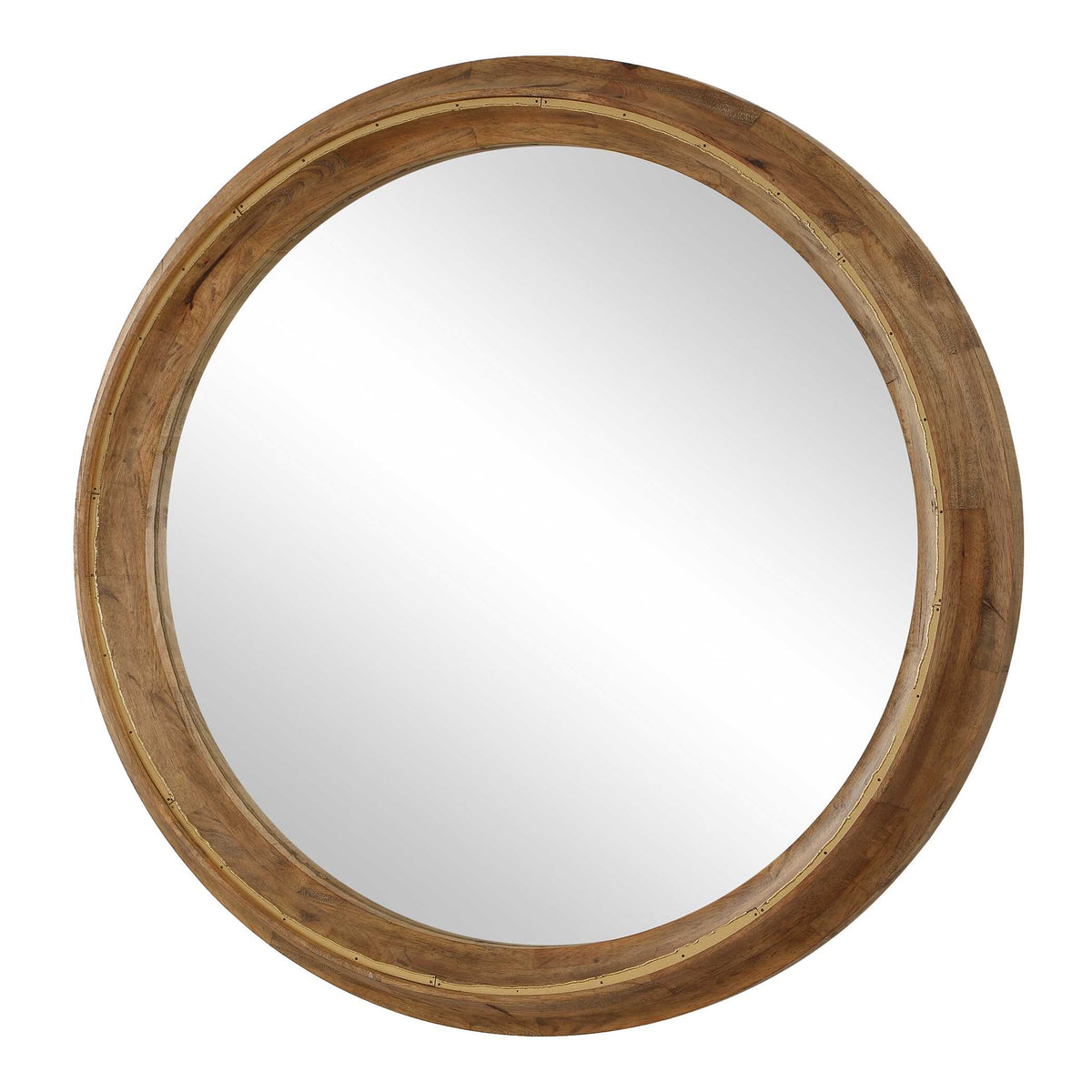 Frontier Woodtone Round Wood Mirror - Ornate Home