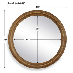 Frontier Woodtone Round Wood Mirror - Ornate Home