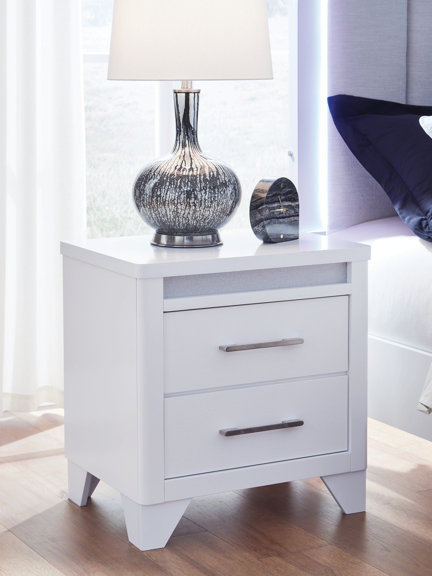 Frostlyn White Nightstand - Ornate Home