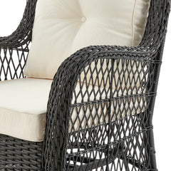Fruttuo Patio 2-Person Seating Group with End Table with Cream Cushions - Ornate Home