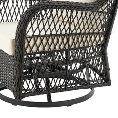Fruttuo Patio 2-Person Seating Group with End Table with Cream Cushions - Ornate Home