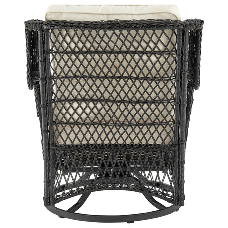 Fruttuo Patio 2-Person Seating Group with End Table with Cream Cushions - Ornate Home