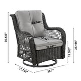 Fruttuo Patio 2-Person Seating Group with End Table with Grey Cushions - Ornate Home