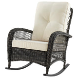 Fruttuo Patio Rocking Chair with Cream Cushions - Ornate Home