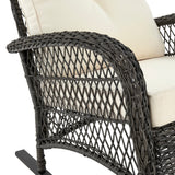 Fruttuo Patio Rocking Chair with Cream Cushions - Ornate Home