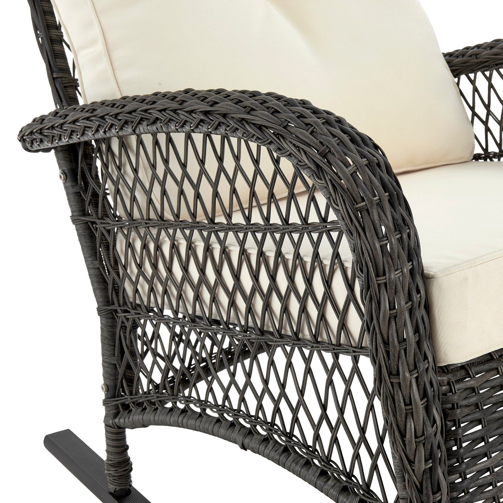Fruttuo Patio Rocking Chair with Cream Cushions - Ornate Home