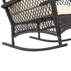 Fruttuo Patio Rocking Chair with Cream Cushions - Ornate Home