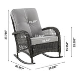 Fruttuo Patio Rocking Chair with Grey Cushions - Ornate Home