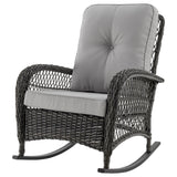 Fruttuo Patio Rocking Chair with Grey Cushions - Ornate Home