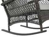 Fruttuo Patio Rocking Chair with Grey Cushions - Ornate Home