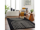 Fuat Black Wool Rug - Ornate Home
