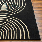 Fuat Black Wool Rug - Ornate Home