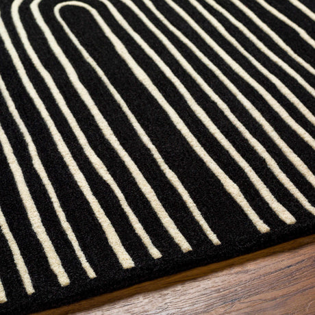 Fuat Black Wool Rug - Ornate Home