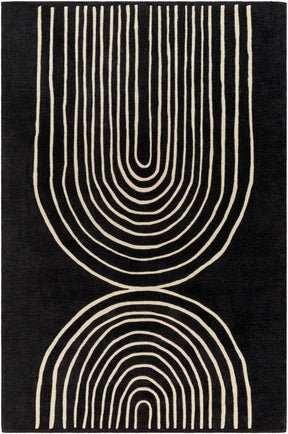 Fuat Black Wool Rug - Ornate Home