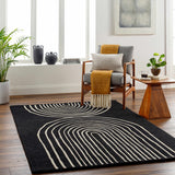 Fuat Black Wool Rug - Ornate Home