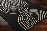 Fuat Black Wool Rug - Ornate Home
