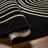 Fuat Black Wool Rug - Ornate Home