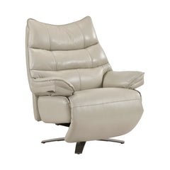 Fulcrum Beige Power Reclining Swivel Chair With Manual Adjustable Headrest - Ornate Home