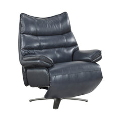 Fulcrum Blue Power Reclining Swivel Chair With Manual Adjustable Headrest - Ornate Home