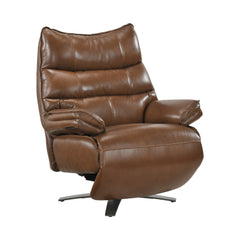 Fulcrum Brown Power Reclining Swivel Chair With Manual Adjustable Headrest - Ornate Home