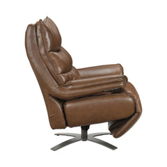 Fulcrum Brown Power Reclining Swivel Chair With Manual Adjustable Headrest - Ornate Home