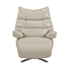 Fulcrum Taupe Power Reclining Swivel Chair With Manual Adjustable Headrest - Ornate Home