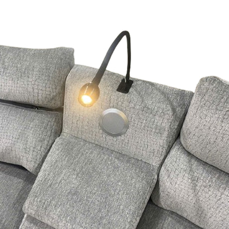 Fullar Light Gary Modular Console w/Speaker & Cup Holder - Ornate Home