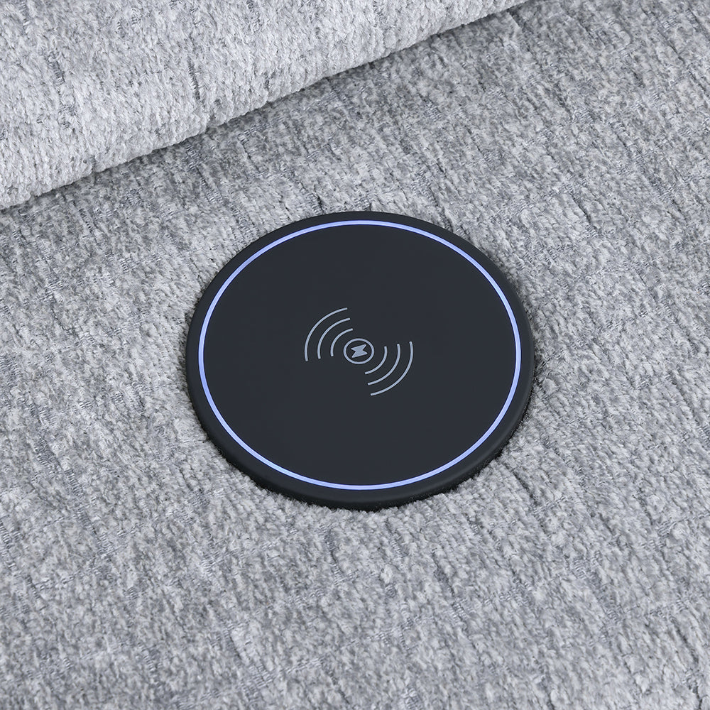 Fullar Light Gary Modular Console w/Speaker & Cup Holder - Ornate Home