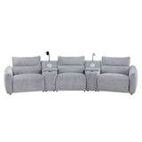 Fullar Light Gary Modular Power Motion Armless Recliner - Ornate Home