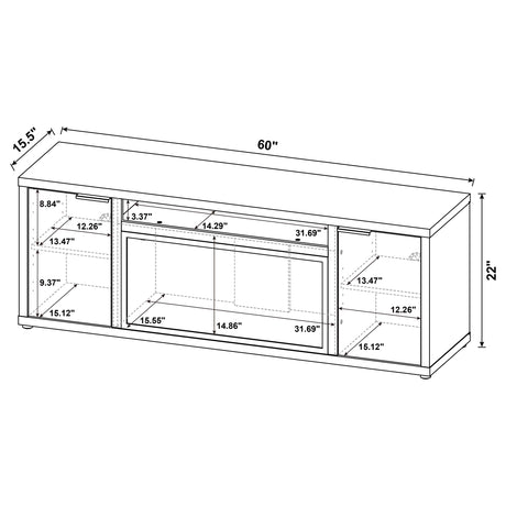 Fuller Mango 60-inch 2-door TV Stand Fireplace Media Console - Ornate Home