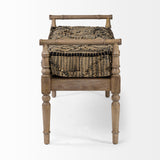 Fullerton Brown Jute Patterned Top Accent Bench - Ornate Home