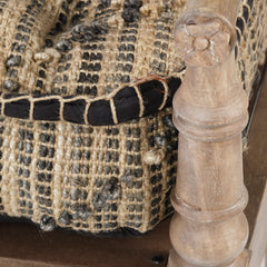 Fullerton Brown Jute Patterned Top Accent Bench