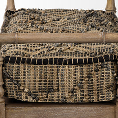 Fullerton Brown Jute Patterned Top Accent Bench