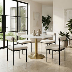 Fullerton White & Gold Dining Table - Ornate Home