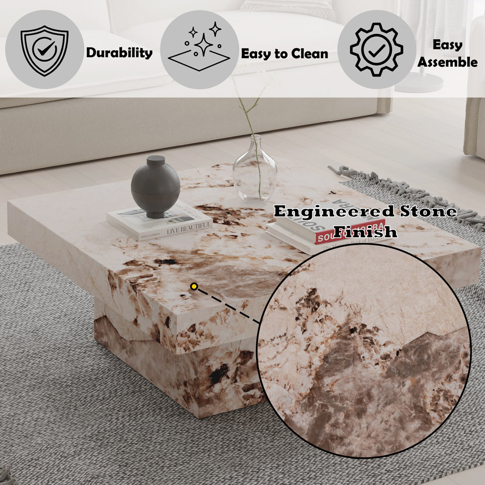 Fultan Engineered Stone Coffee Table - Ornate Home